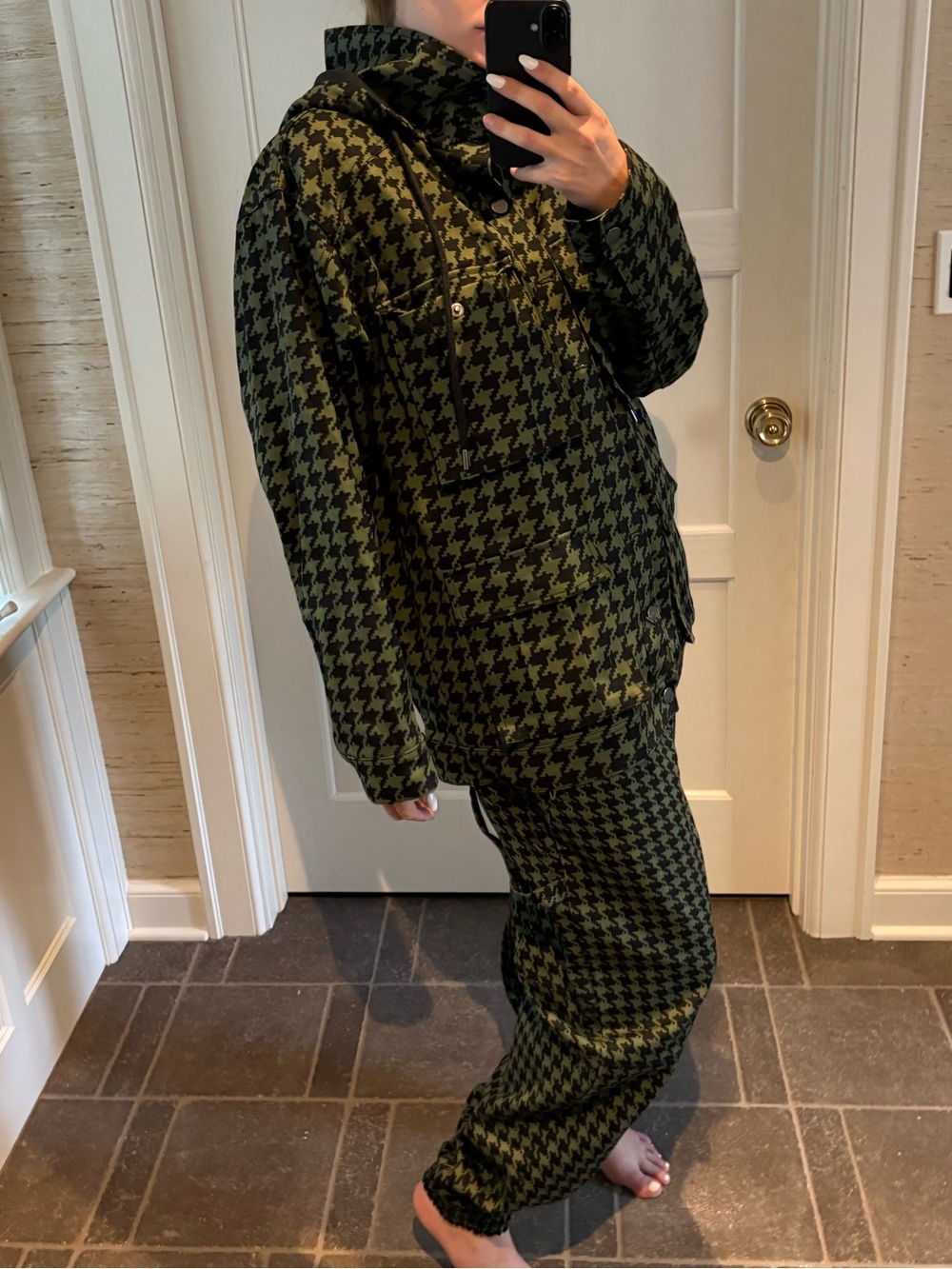 Ivy Park x adidas Houndstooth Oversized Jacket and pants set - Picture 2 of 5